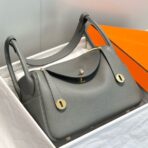 HERM Lindy 30cm Bag In Gris Meyer   GHW