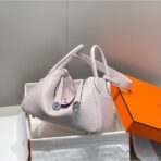 HERM Lindy 30cm Bag In Mauve Pale   PHW - Image 3