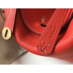 HERM Lindy 30cm Bag In Red   GHW - Image 4