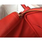 HERM Lindy 30cm Bag In Red   GHW - Image 7