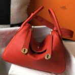 HERM Lindy 30cm Bag In Red   GHW