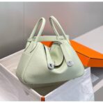 HERM Lindy 30cm Bag In Vert Fizz   PHW - Image 3