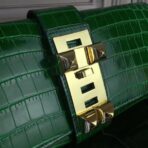 HERM Medor Clutch Bag In Bamboo Crocodile - Image 4