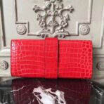 HERM Medor Clutch Bag In Cherry Embossed crocodile - Image 2