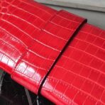 HERM Medor Clutch Bag In Cherry Embossed crocodile - Image 4