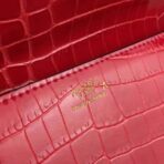 HERM Medor Clutch Bag In Cherry Embossed crocodile - Image 6