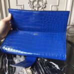 HERM Medor Clutch Bag In Blue Crocodile - Image 5