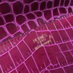 HERM Medor Clutch Bag In Fuchsia Crocodile - Image 7