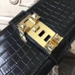 HERM Medor Clutch Bag In Black Crocodile - Image 4