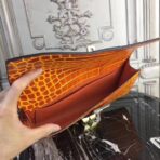 HERM Medor Clutch Bag In Orange Crocodile - Image 8