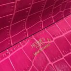 HERM Medor Clutch Bag In Rose Red Crocodile - Image 6