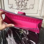 HERM Medor Clutch Bag In Rose Red Crocodile - Image 7