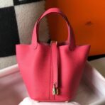 HERM Picotin Lock 18 Bag In Rose Lipstick