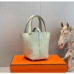 HERM Picotin Lock 18 Bag In Vert Fizz - Image 5