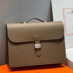 HERM Sac a Depeches 38 Briefcase in Taupe