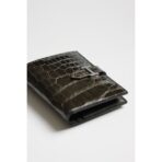 HERM Bearn Compact Wallet in Graphite Shiny Alligator Leather - Image 5