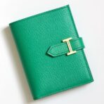 HERM Bearn Compact  Wallet in Vert Jade Chevre Mysore Goatskin