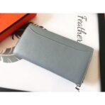 HERM Constance Long Wallet In Blue Lin - Image 3