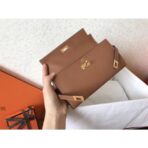 HERM Kelly Classic Long Wallet In Brown - Image 6