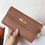 HERM Kelly Classic Long Wallet In Brown
