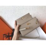 HERM Kelly Classic Long Wallet In Grey - Image 5