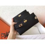 HERM Kelly Classic Long Wallet In Black - Image 5