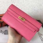 HERM Kelly Classic Long Wallet In Pink