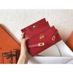 HERM Kelly Classic Long Wallet In Red - Image 6