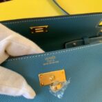 HERM Kelly Classique To Go Wallet In Blue Jean - Image 4