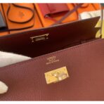 HERM Kelly Classique To Go Wallet In Bordeaux - Image 6
