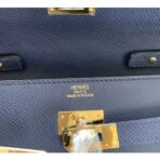 HERM Kelly Classique To Go Wallet In Dark Blue - Image 4