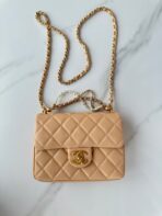 CC SMALL 20 FLAP BAG IN BUFF CREAM CALFSKIN - Image 3