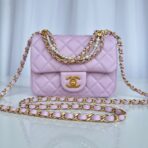 CC MINI 18 FLAP BAG IN LIGHT PINK CALFSKIN - Image 2