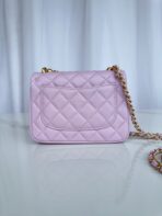CC MINI 18 FLAP BAG IN LIGHT PINK CALFSKIN - Image 5