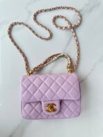 CC MINI 18 FLAP BAG IN LIGHT PINK CALFSKIN - Image 3