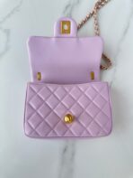 CC MINI 18 FLAP BAG IN LIGHT PINK CALFSKIN - Image 4