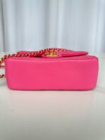 CC SMALL 20 FLAP BAG IN DEEP PINK CALFSKIN - Image 8