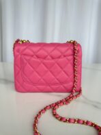 CC SMALL 20 FLAP BAG IN DEEP PINK CALFSKIN - Image 5