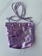 CC MINI 20 BAG IN VIOLET PURPLE METALLIC LAMBSKIN - Image 3