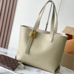 LOW KEY CABAS 47 IN BEIGE GRAINED CALFSKIN GOLD BUCKLE - Image 2