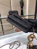 MINI FLAP BAG 12 IN BLACK QUILTED LAMBSKIN GOLD HARDWARE - Image 3