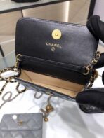 MINI FLAP BAG 12 IN BLACK QUILTED LAMBSKIN GOLD HARDWARE - Image 6