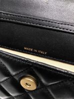 MINI FLAP BAG 12 IN BLACK QUILTED LAMBSKIN GOLD HARDWARE - Image 10