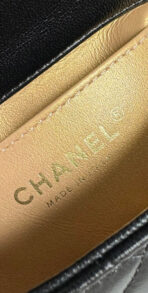 Mini Flap Bag 17cm Black Lamskin Gold Hardware - Image 10