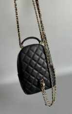 CC MINI 18 BACKPACK BLACK CAVIAR LIGHT GOLD HARDWARE - Image 3