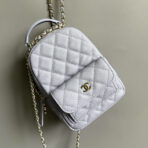 CC MINI 18 BACKPACK WHITE CAVIAR LIGHT GOLD HARDWARE - Image 2