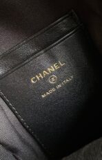 CC BACKPACK 18CM BLACK & MANY OTHER COLORS PRINTED FABRIC GOLD HARDWARE - Image 10