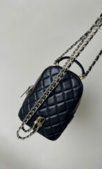 CC MINI 18 BACKPACK BLACK LAMBSKIN LIGHT GOLD HARDWARE - Image 6