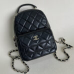 CC MINI 18 BACKPACK BLACK LAMBSKIN LIGHT GOLD HARDWARE - Image 2