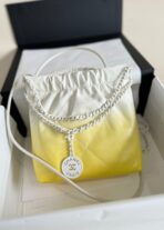CC HOBO MINI 20CM YELLOW WHITE LAMBSKIN - Image 8